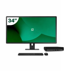 Pack HP 600 G6 Mini i5 10500T + 34" Monitor + Keyboard/Mouse + USB WiFi