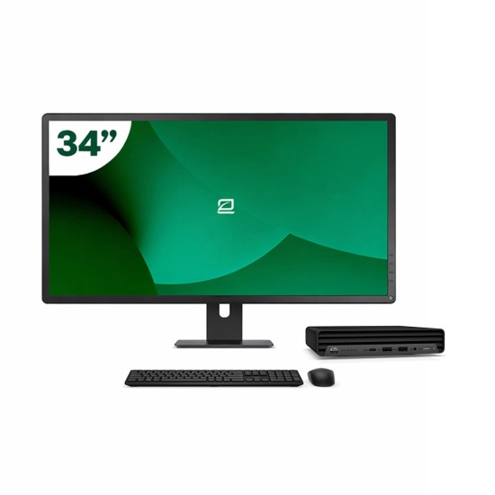 Pack HP 600 G6 Mini i5 10500T + 34" Monitor + Keyboard/Mouse + USB WiFi