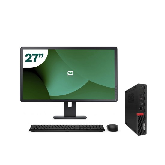 Pack Lenovo M920q Tiny i5 9500T + 27" Monitor + Keyboard/Mouse + USB WiFi