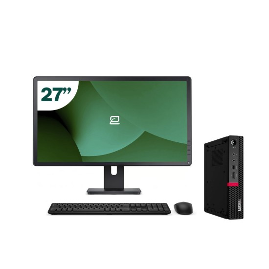 Pack Lenovo M720q Tiny i5 9500T + 27" Monitor + Keyboard/Mouse + USB WiFi