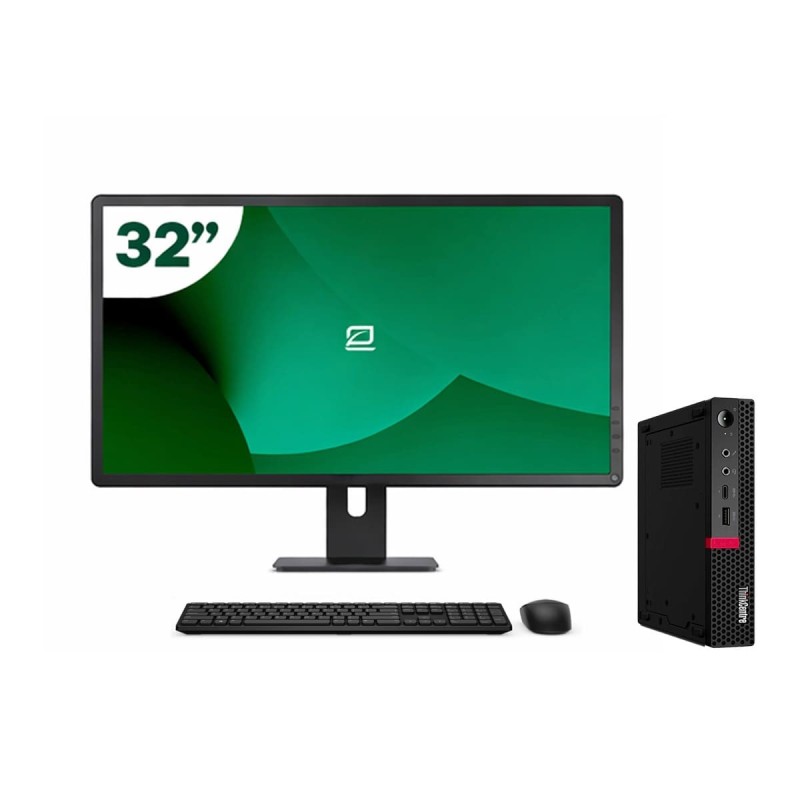 Pack Lenovo M720q Tiny i5 9500T + Monitor 32" + Keyboard/Mouse + WiFi USB
