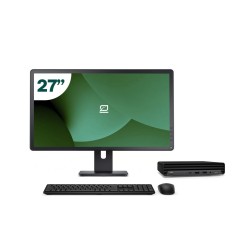 Pack HP 800 G6 Mini i5 10500T + 27" Monitor + Keyboard/Mouse + USB WiFi