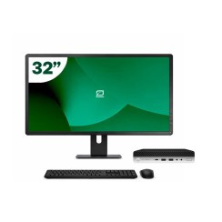 Pack HP 800 G5 Mini i5 9500T 16GB SSD 256GB + 32" LCD + Wireless Keyboard and Mouse + WiFi
