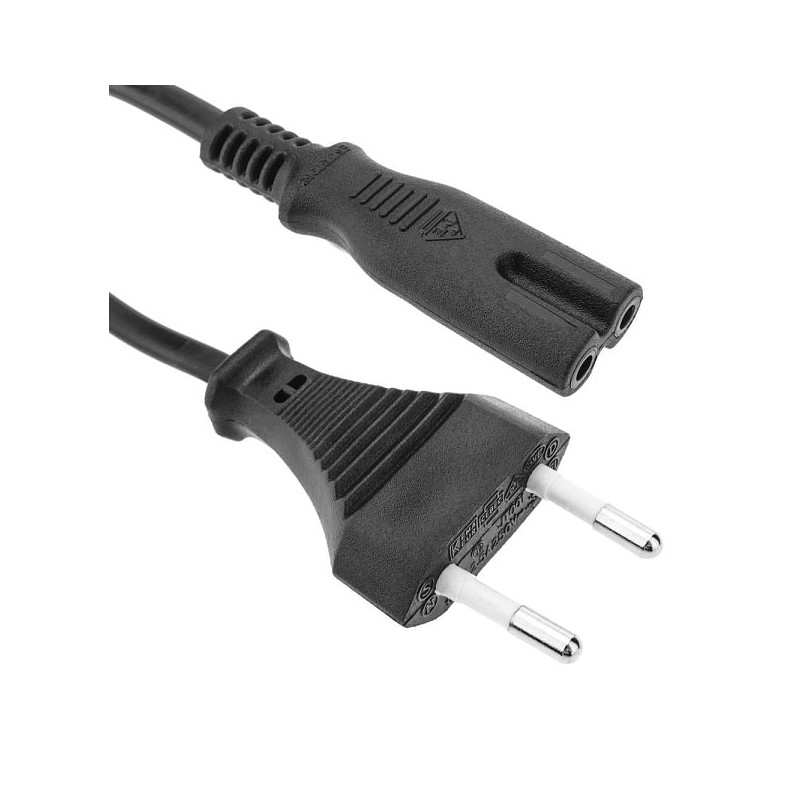 Cable de Alimentación Bipolar 2 pins EU C7 1.20m, New
