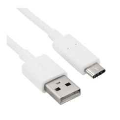 Cable USB Tipo C 1M - USB carga y datos, Blanco Samsung, Huawei - 1º Calidad
