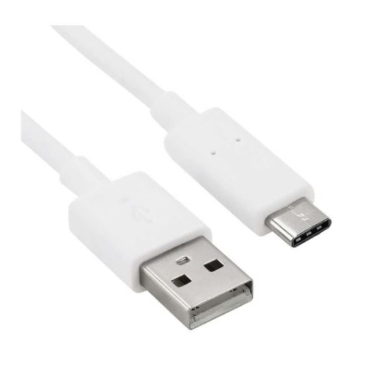 Cable USB Tipo C 1M - USB carga y datos, Blanco Samsung, Huawei - 1º Calidad