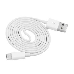 Cable USB Tipo C 1M - USB carga y datos, Blanco Samsung, Huawei - 1º Calidad