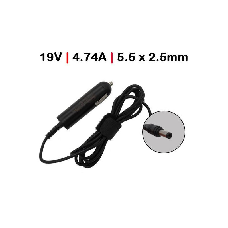 CAR CHARGER FOR TOSHIBA LAPTOP 19V 4.74A 5.5X2.5 90W