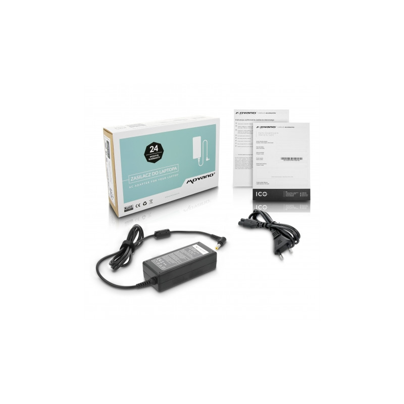 Movano Charger 19V 3.42A (5.5x2.5) 65W for Asus, Toshiba, Lenovo, MSI, etc.