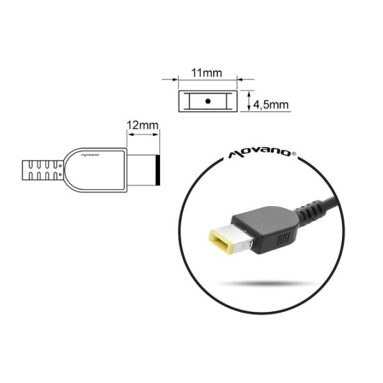 Charger for Lenovo 20v 11.5a 230W Square 11.0x4.5 pin - Yoga