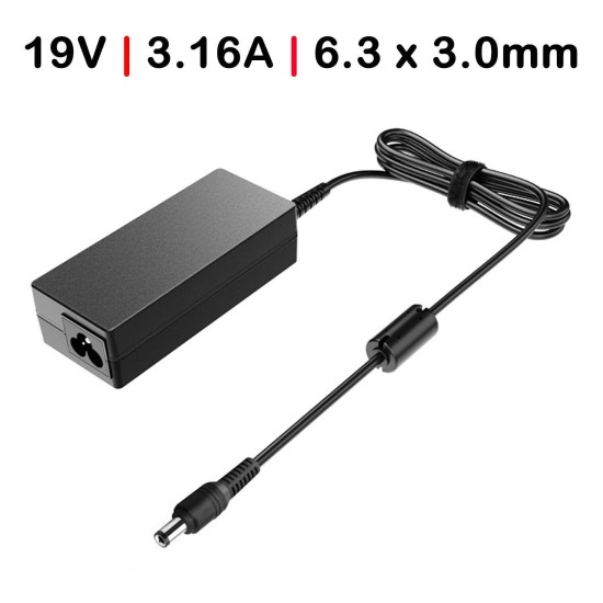 CHARGER FOR TOSHIBA SATELLITE 1000 1005 1600 1605 LAPTOP 19V 3.16A 6.3 X 3.0MM 60W
