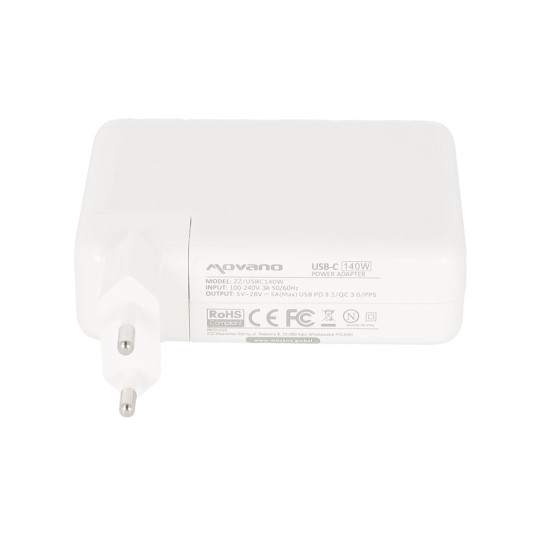 Cargador Movano USB-C 140W para portátil | Potente y seguro