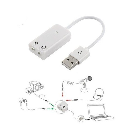 Conector de tarjeta de sonido USB externo 7.1, adaptador de Audio de 3,5mm