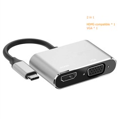 Convert USB-C to HDMI and VGA 4K HDMI Adapter USB C 3.0 VGA, New