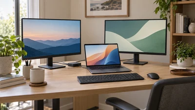 How to connect two monitors to a laptop
